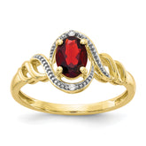 10K Garnet and Diamond Ring